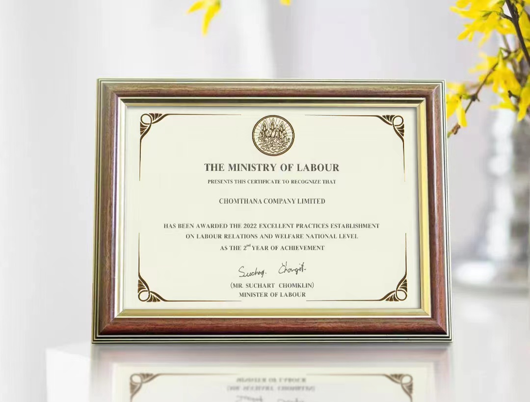 Yili Awarded as Thailand’s “Excellent Practices Establishment on Labour Relations and Welfare” as the 2nd? Year of Achievement. - Yili
